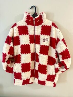 WATSON STUDIOS SHERPA JACKET (RED & CREAM) SMALL